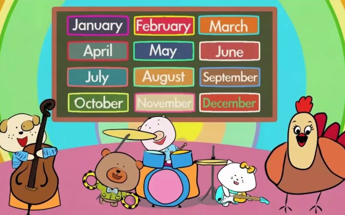 [图]Months of the Year Song _ Song for Kids月份歌英语启蒙儿歌一年12月幼儿英语少儿英语学习