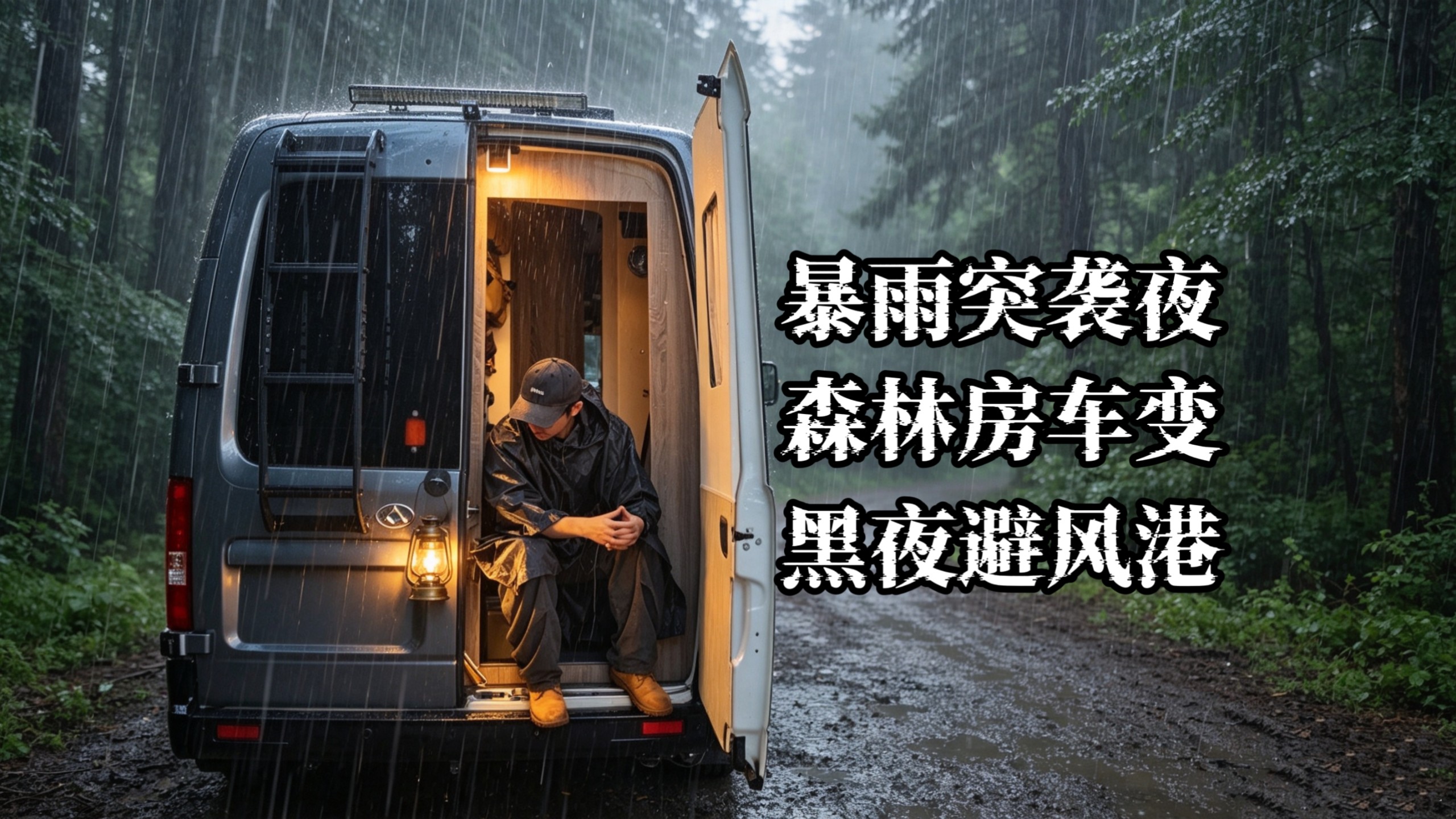 深夜暴雨肆虐，我却躲在大兴安岭房车内吃了顿最舒服夜宵！安全屋舒服等待天亮，模拟暴雨末世生存？