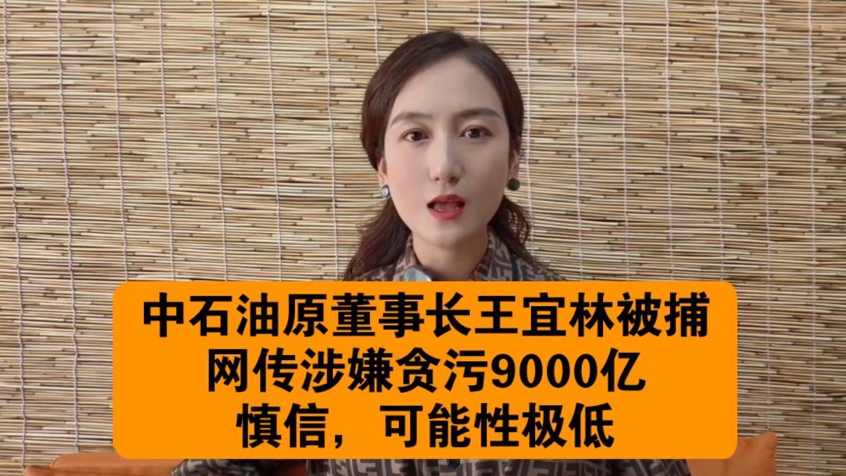 中石油原董事长王宜林被捕网传涉嫌贪污9000亿.慎信,可能性极低哔哩哔哩bilibili