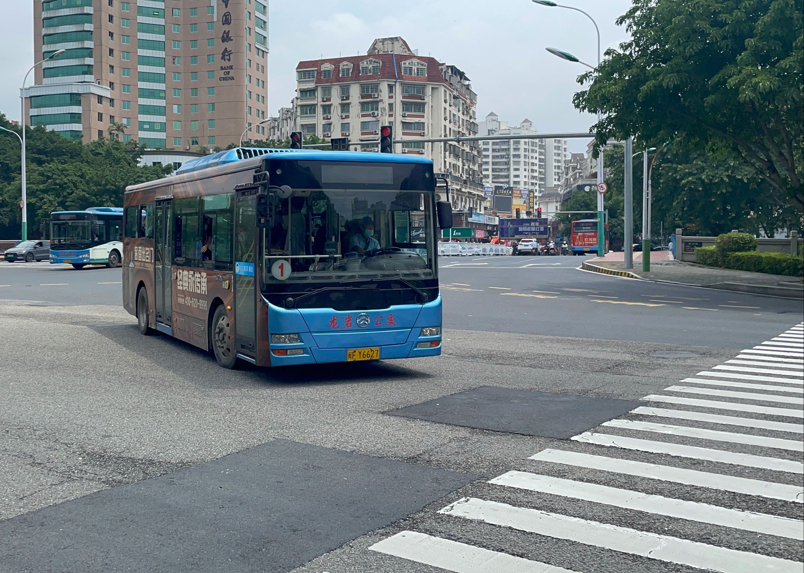 再访龙岩市区!龙岩公交1路 前挡——前方展望