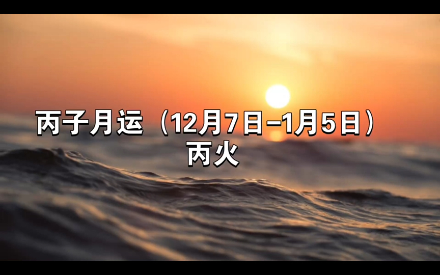 丙子月运(12月7日1月5日)——丙火哔哩哔哩bilibili