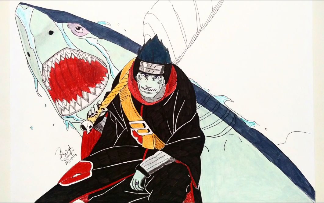 【手绘火影】鼬的搭档!超强实力的干柿鬼鲛!