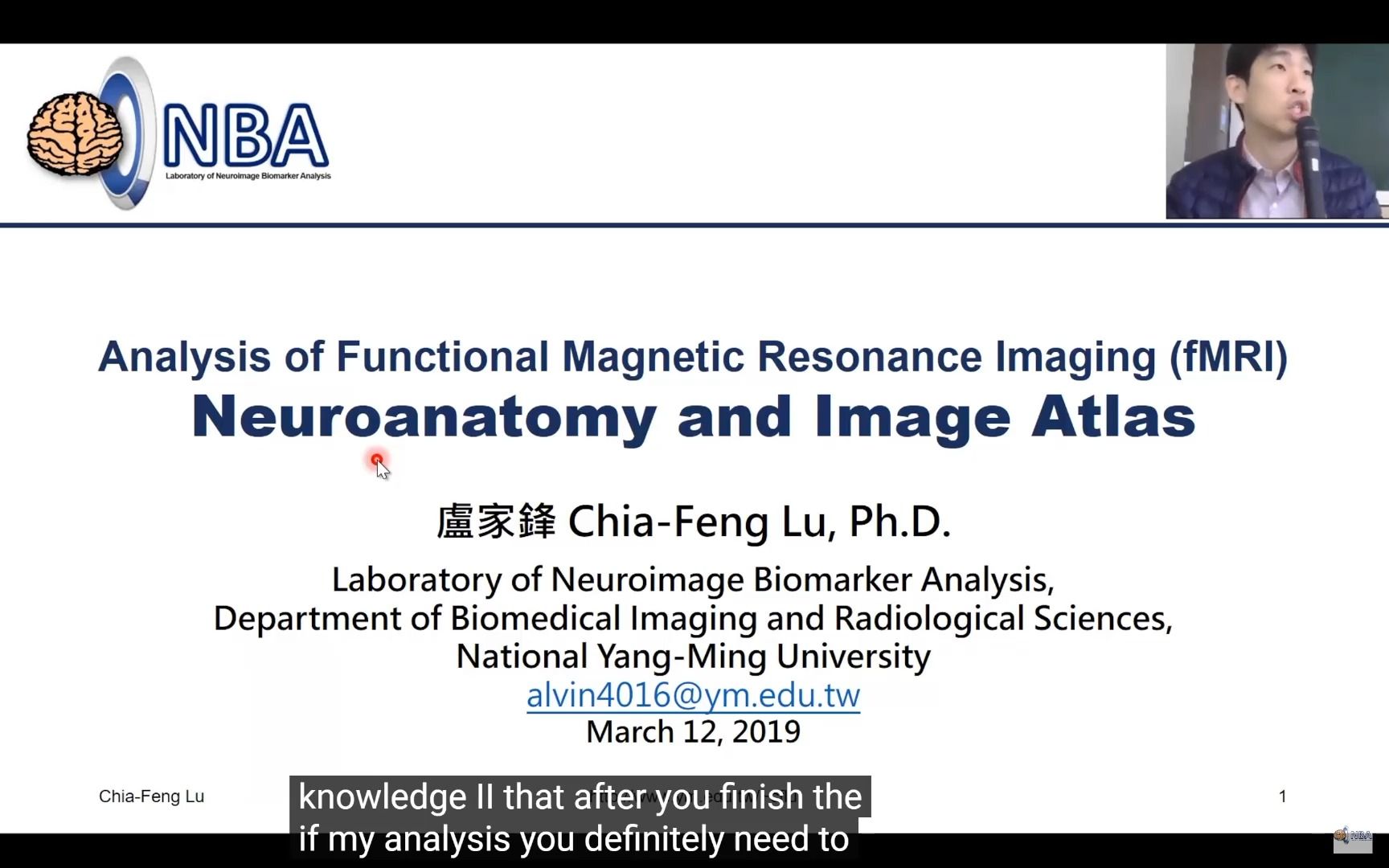 [图]台湾阳明大学卢家峰老师核磁课程【2019-YouTube】4-1-大脑皮层的神经解剖学Neuroanatomy of Cerebral Cortex