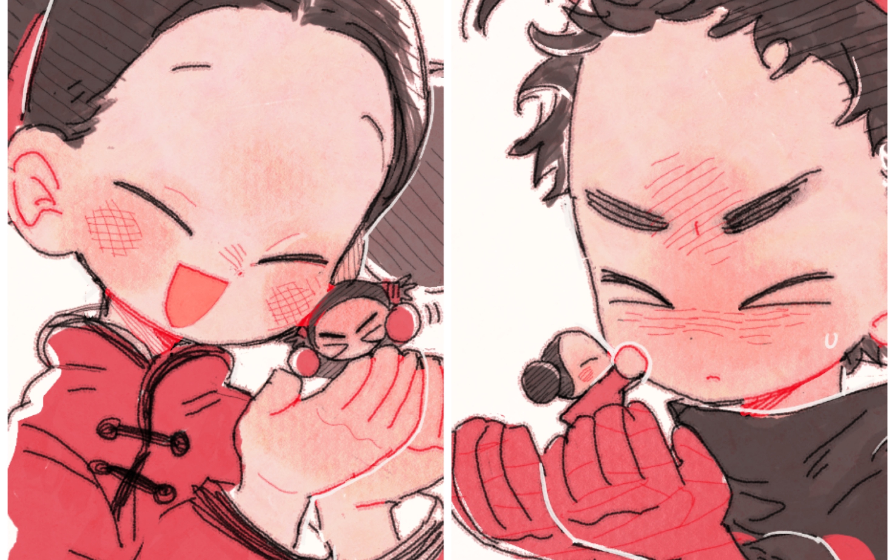 【procreate绘画过程/pucca】摸鱼堆一下