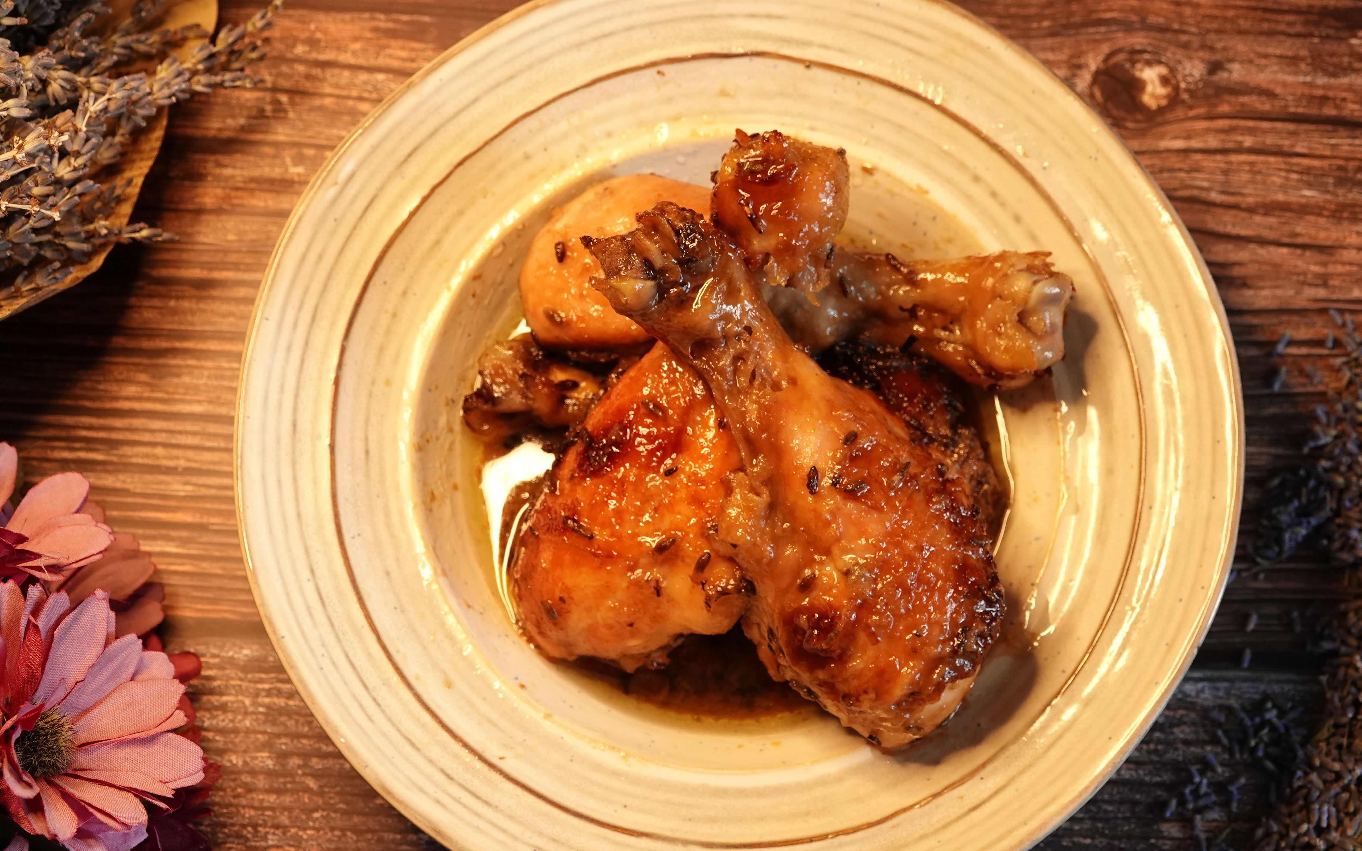 【我de小厨房】香浓柠檬薰衣草烤鸡 法式清新里的鲜甜味蕾 一道创意