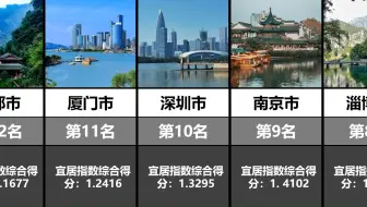 2024 中国城市宜居指数综合得分TOP20