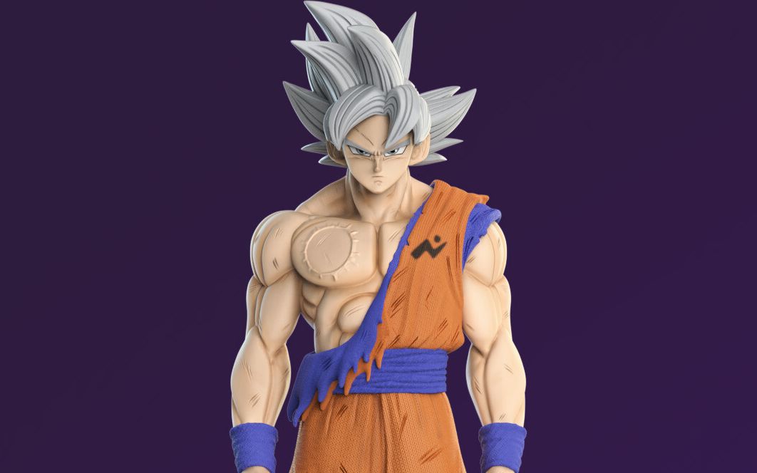 七龙珠燃爆白神悟空3d动漫角色手办模型高模雕刻教程下