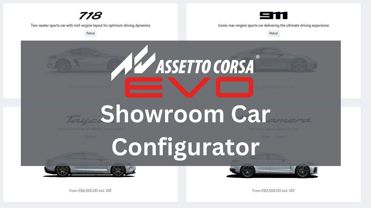 Assetto Corsa Evo  Showroom Car Configurator Planned哔哩哔哩bilibili