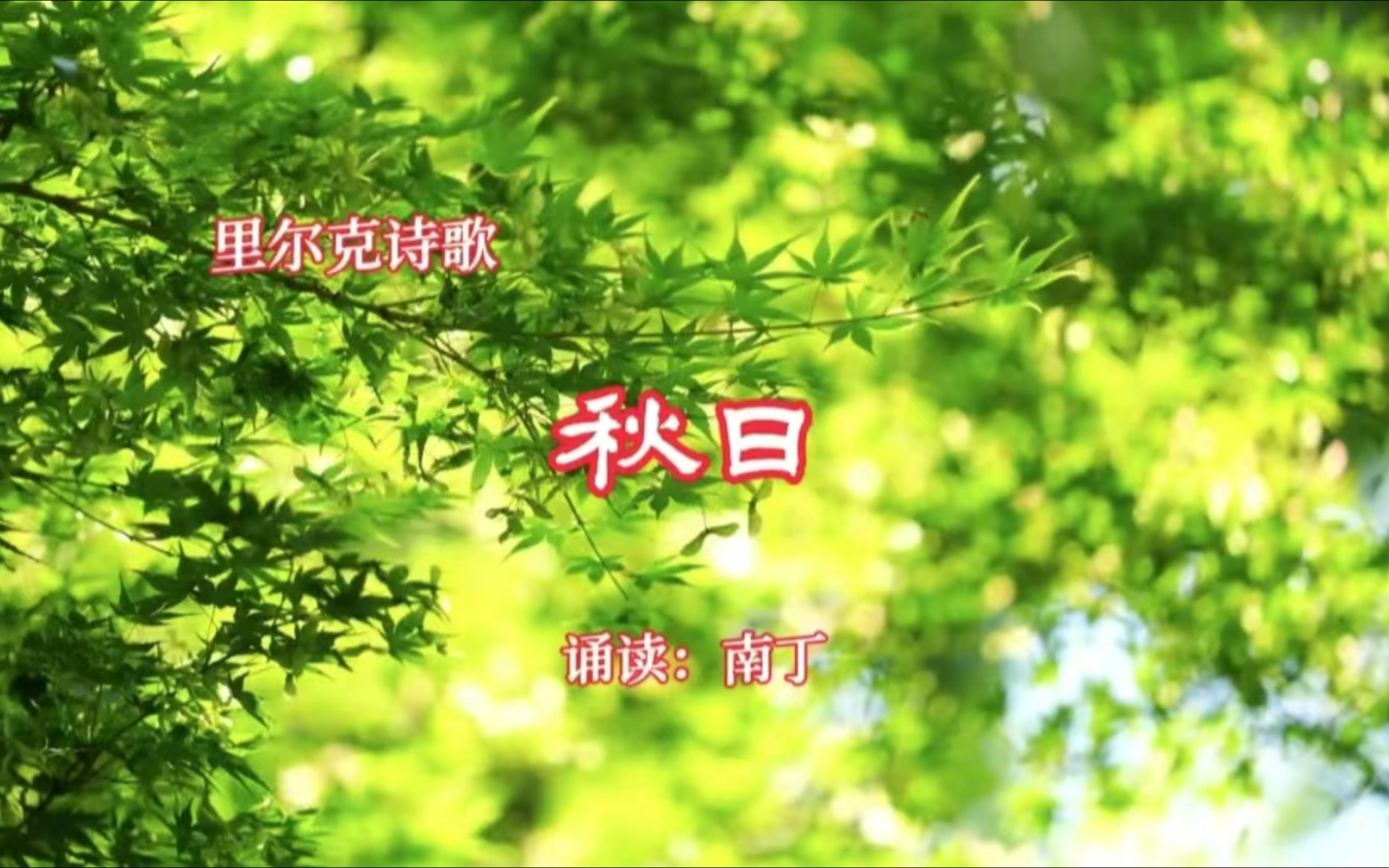 里尔克诗歌《秋日》诵读:南丁