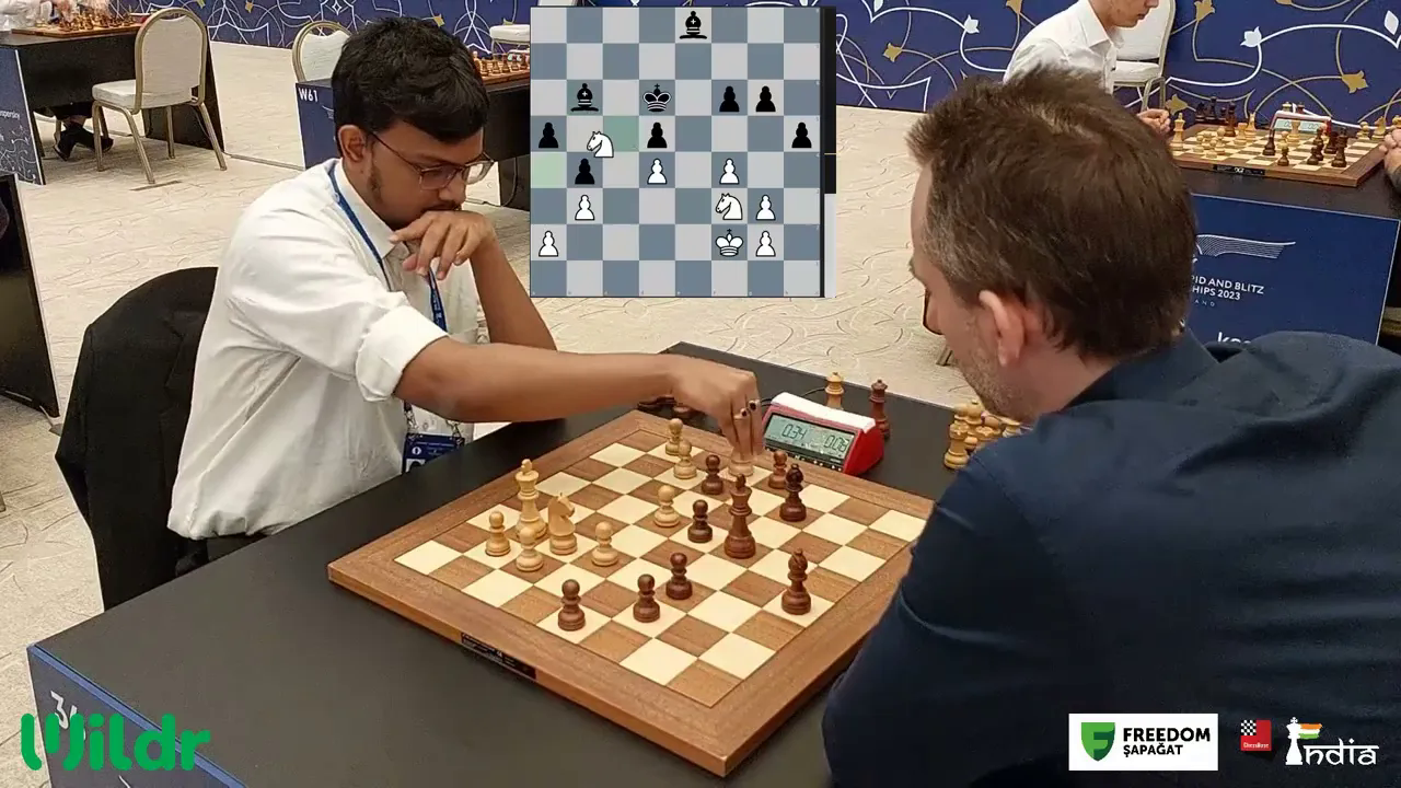 ChessBase India  Knight hops vs Blocked bishops  GM Mitrabha v GM Grischu桌游棋牌热门视频