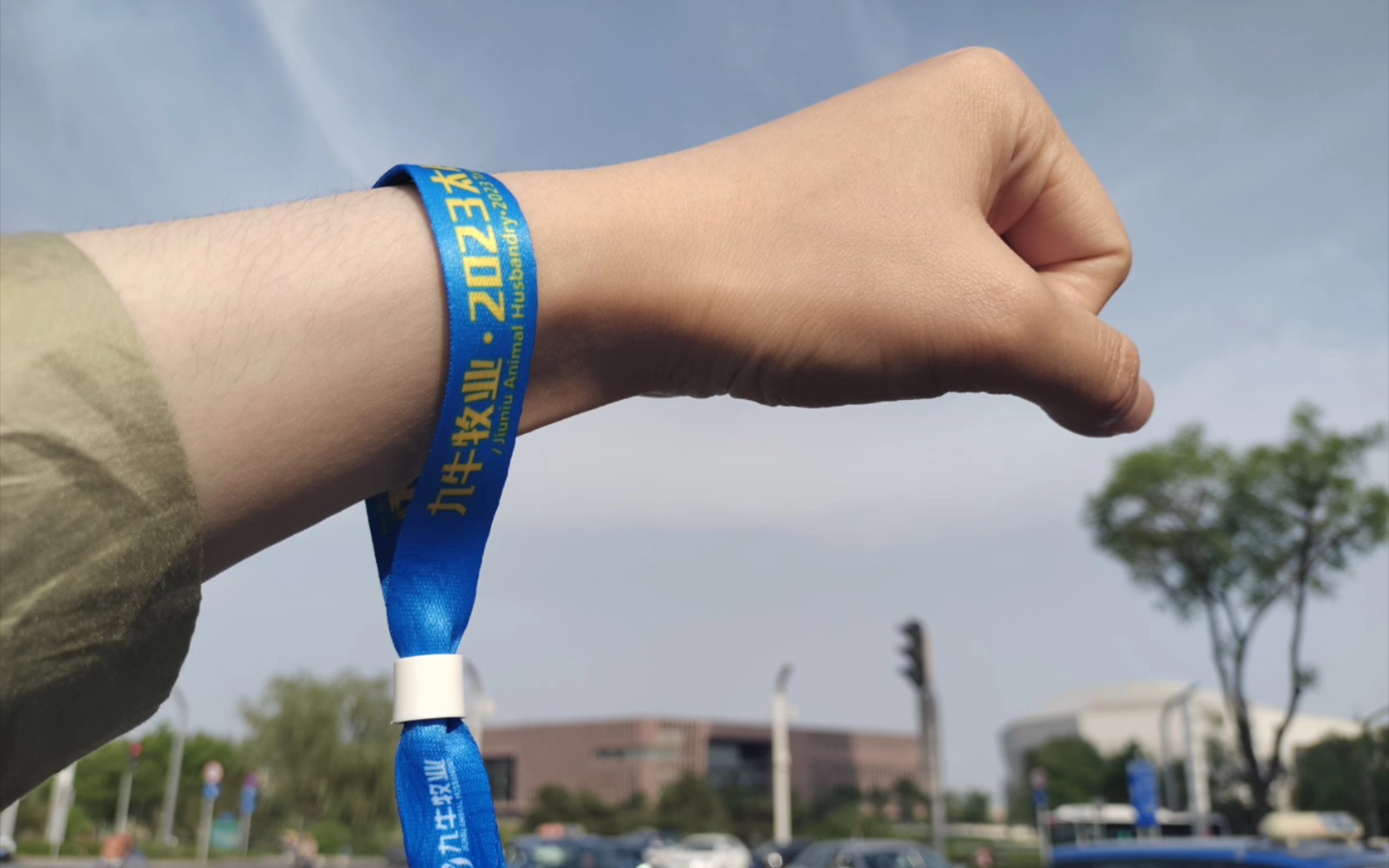 带上了马拉松手环