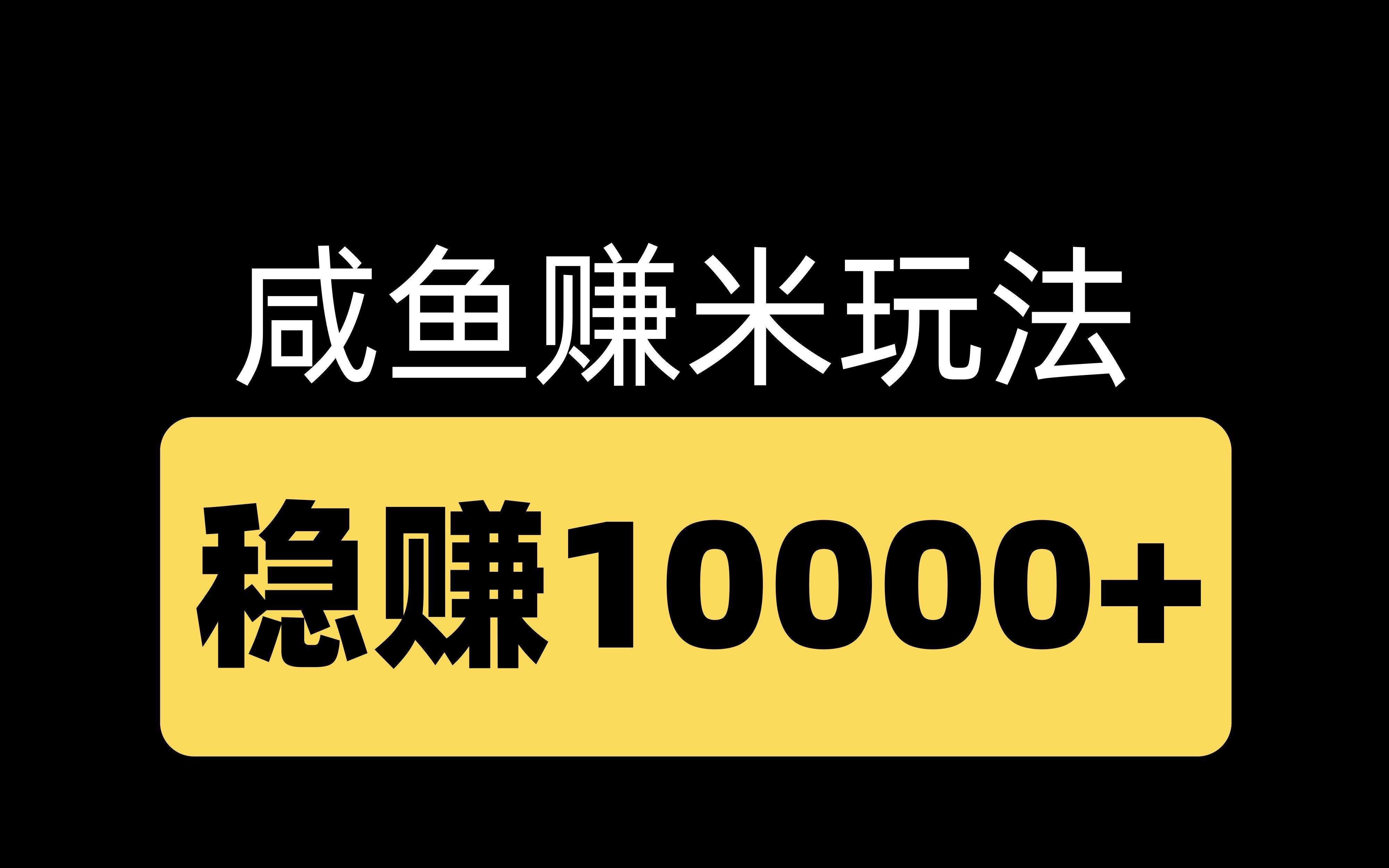 咸鱼赚米玩法,稳定躺赚10000+,一起赚米!哔哩哔哩bilibili