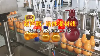 葫芦瓶液体灌装旋盖机·异形瓶灌装生产线