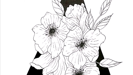 【秀丽笔记号笔手绘】创意插画三角形里的开出的花朵_哔哩哔哩 (゜-゜