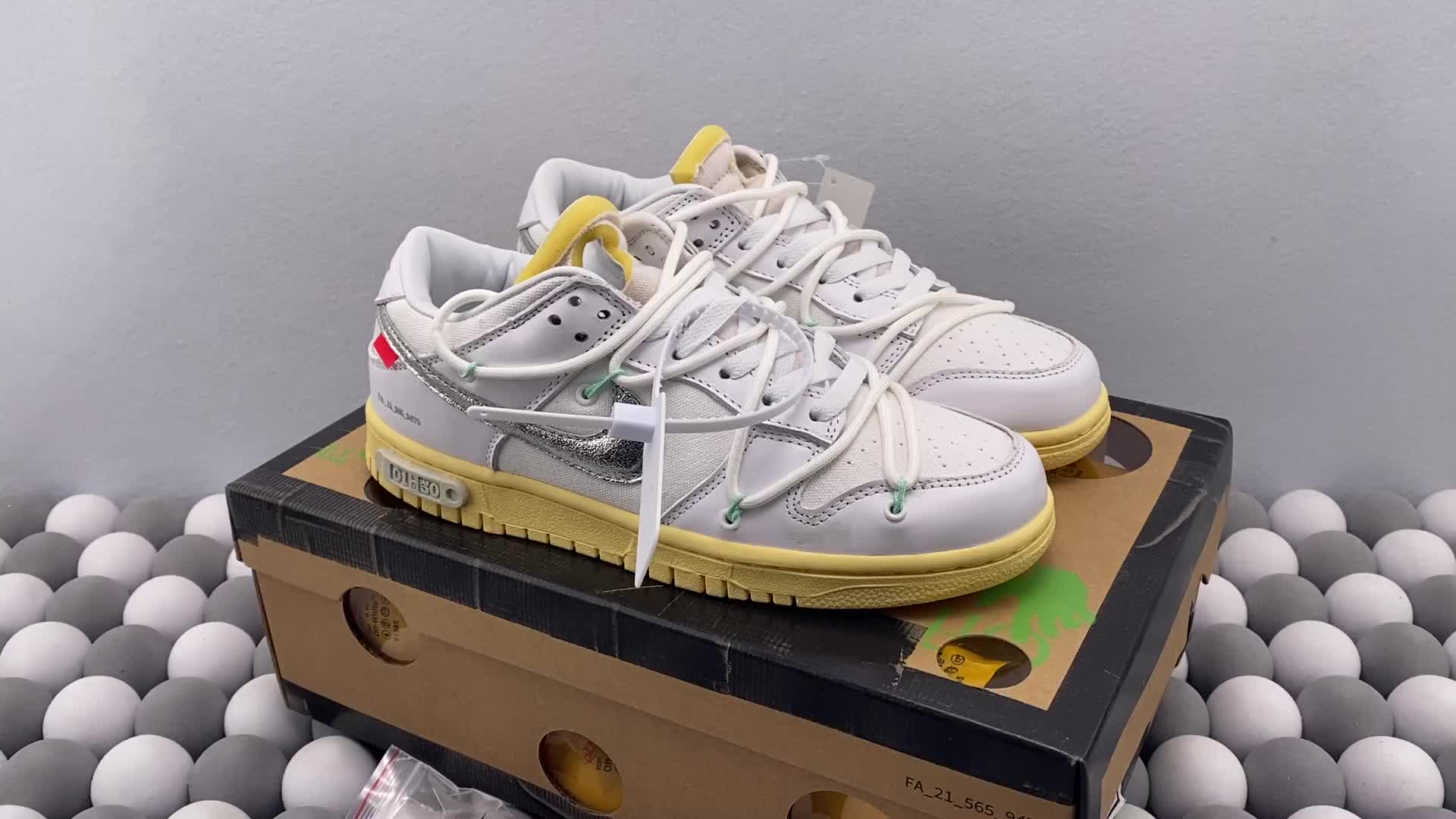 版本offwhitexnkdunklowthe50白银白鞋带白扣0150owdunk系列o691
