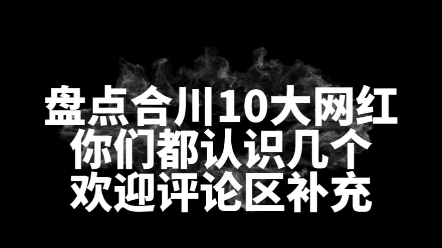 盘点合川10大网红,你们认识几个?后面那个居然敢挑战全网.#合川网红 #第一代网红 #跨年要有仪式感哔哩哔哩bilibili