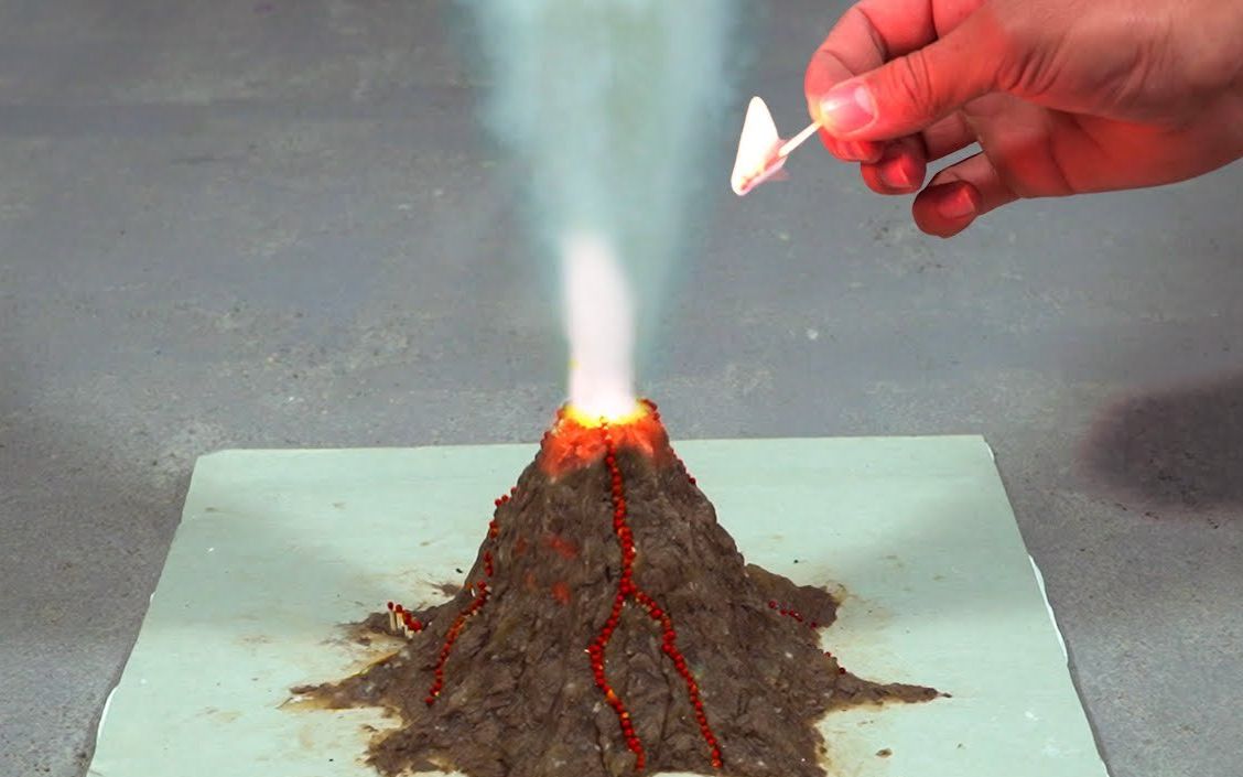 火山爆发小实验过程图片