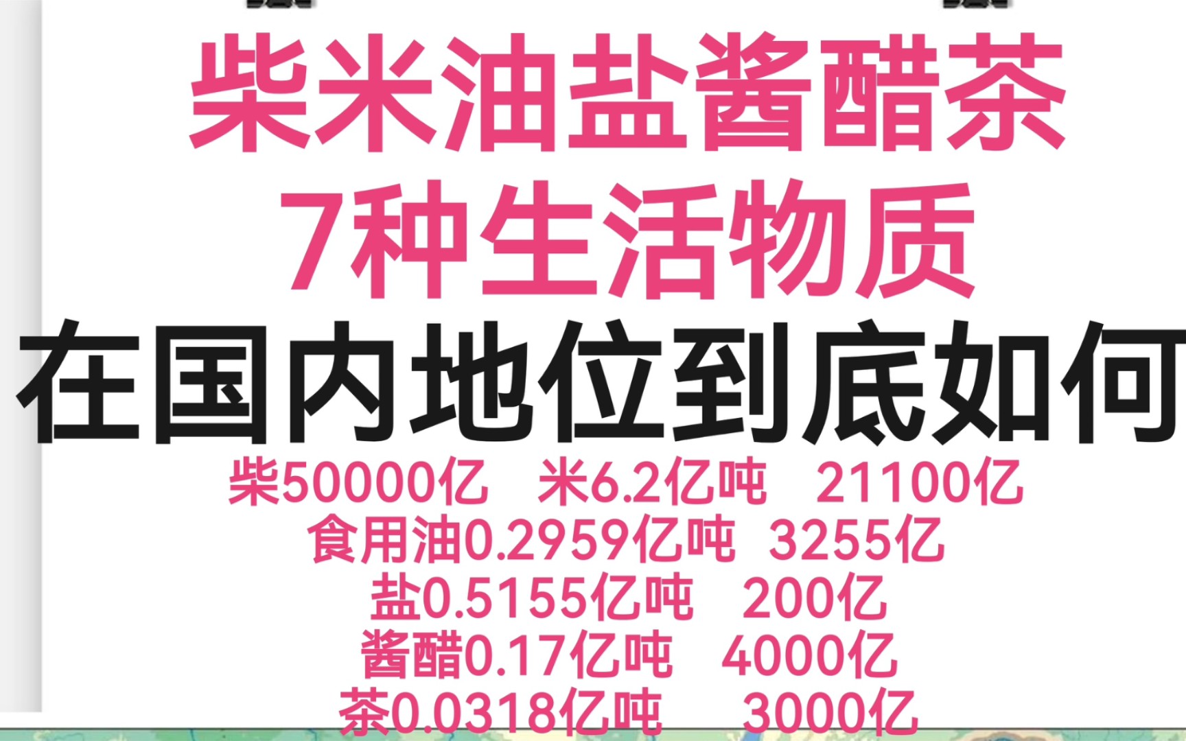 [图]柴米油盐酱醋茶，7种生活物质在国内经济地位如何？