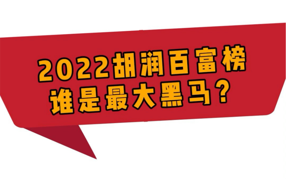 2022胡润百富榜:马斯克钟睒睒蝉联首富 最大黑马你一定想不到哔哩哔哩bilibili