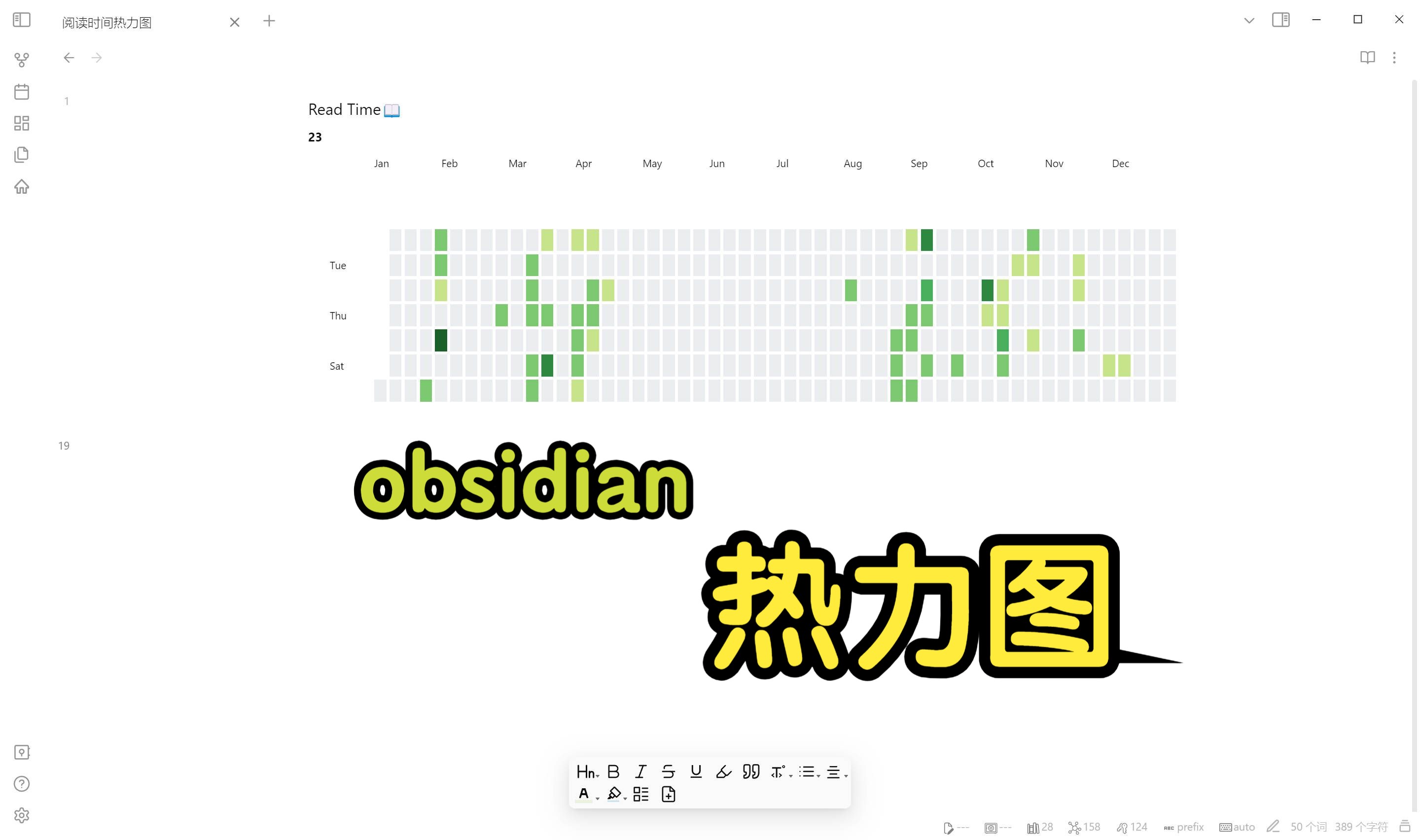 【obsidian】阅读时间热力图哔哩哔哩bilibili