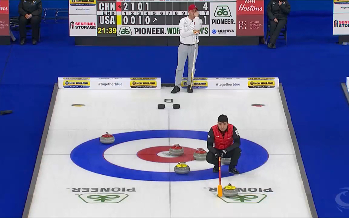 【冰壶Curling|王智宇】Triple takeout by Wang Zhiyu (WMCC 2019)哔哩哔哩bilibili