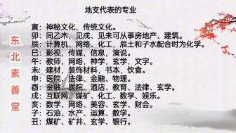 八字命理 : 地支与专业！