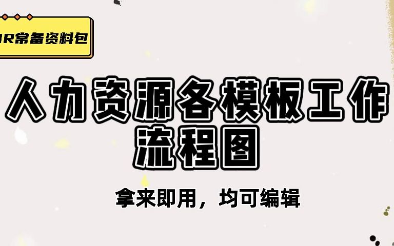 干货展示,人力资源六大模块的工作流程图,,200+个流程图,非常全面.哔哩哔哩bilibili