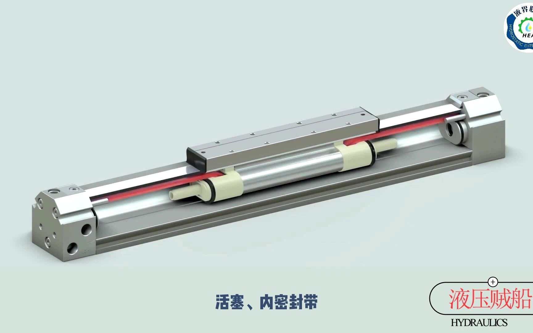 7、无杆气缸内部结构及工作原理哔哩哔哩bilibili