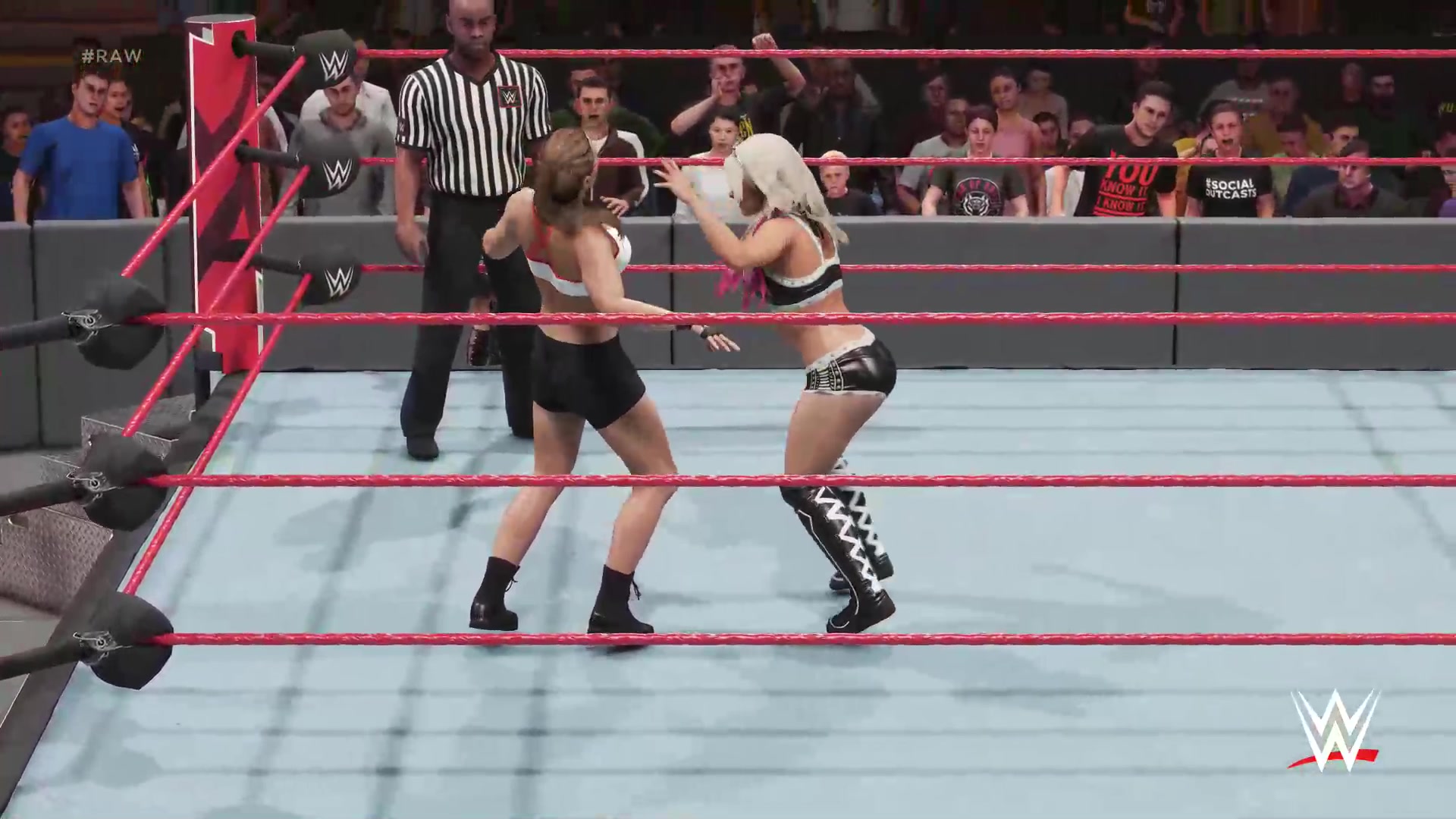 wwe2k19raw女王隆達羅西vs阿萊克薩布里斯