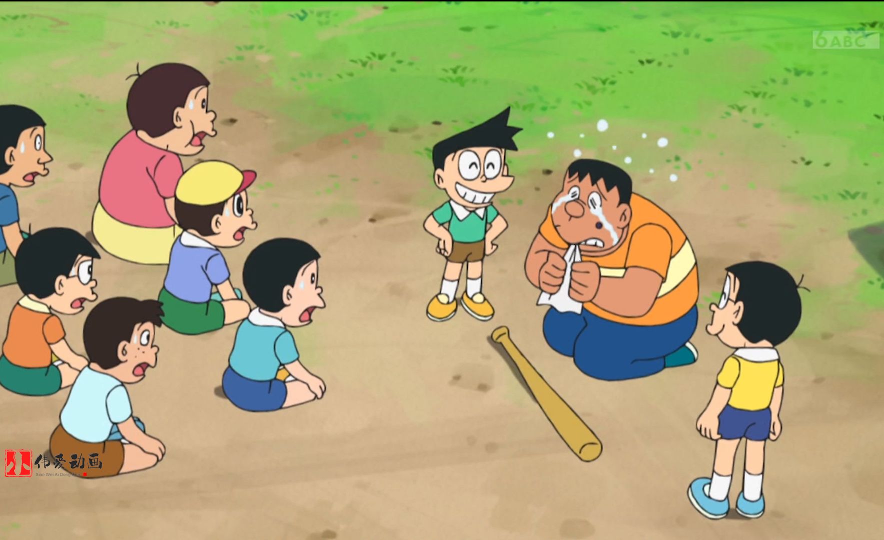 就通过一个黑痣,大雄就让胖虎哭泣着跪在地上,动漫解说