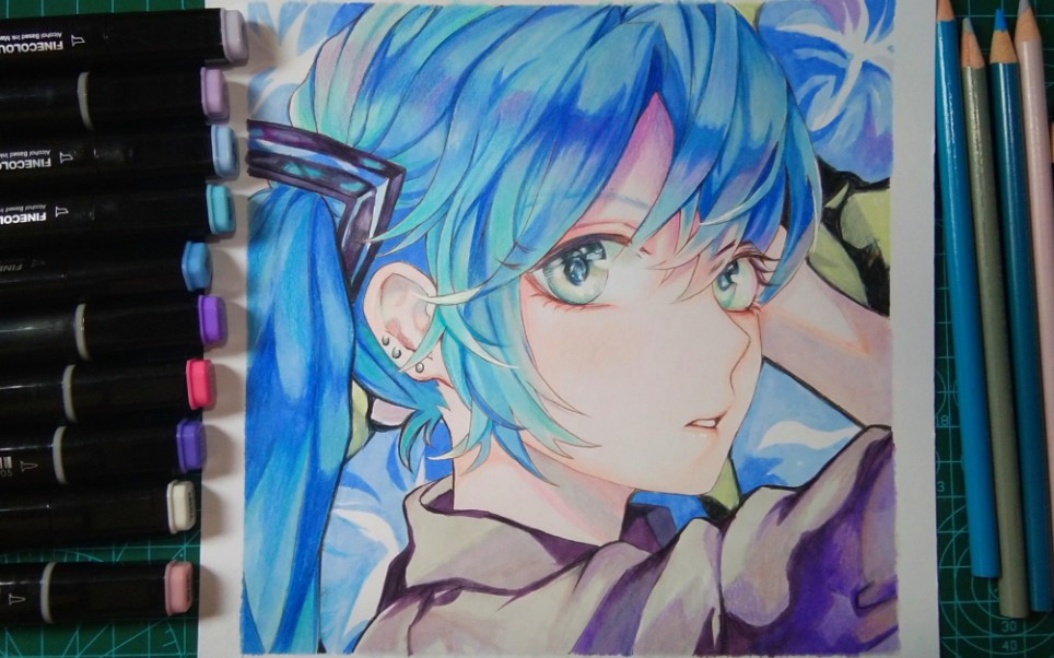 【彩铅马克笔手绘】miku