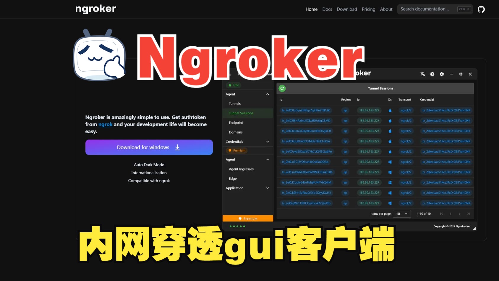 自主开发内网穿透桌面客户端Ngroker哔哩哔哩bilibili