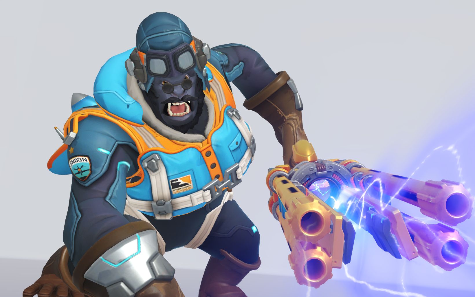 【守望先锋】冠军限定皮肤 王牌机师温斯顿,第一人称展示!疯狂明示