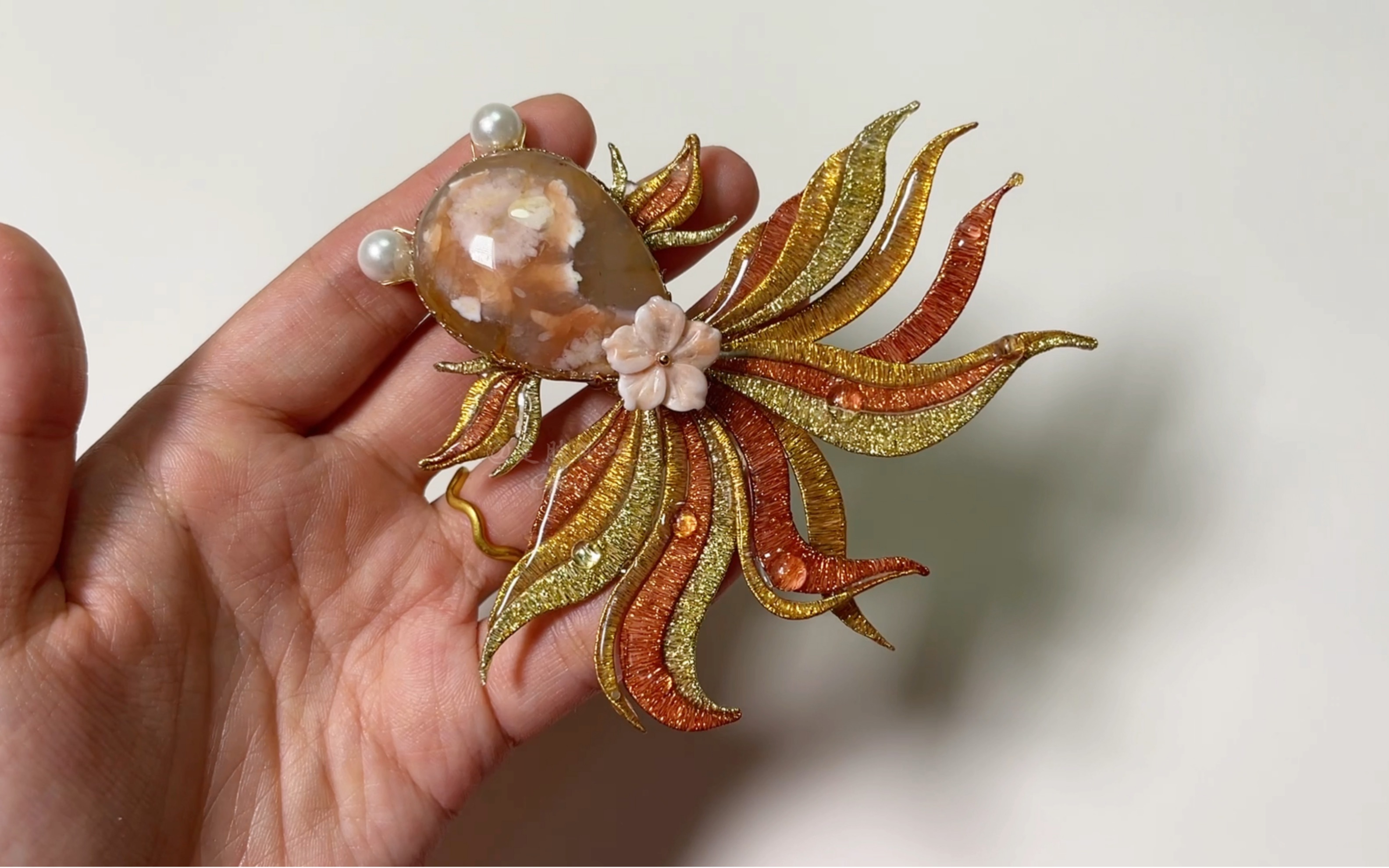 缠花～金鱼胸针 好久没发长视频了,一起来做个金鱼吧