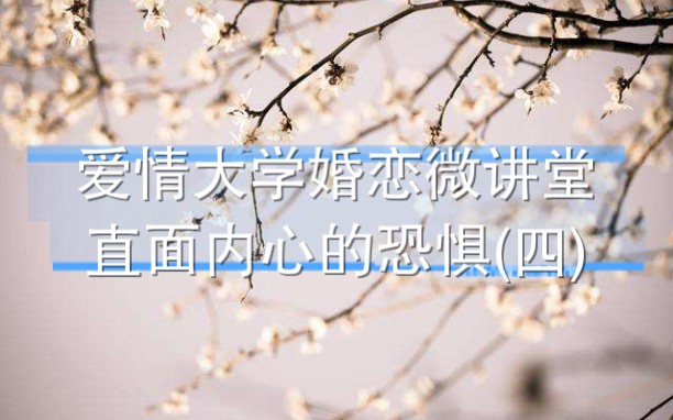 [图]爱情大学婚恋微讲堂——直面内心的恐惧（四）