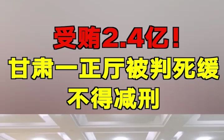 甘肃一正厅受贿2.4亿被判死缓 不得减刑,受贿2.4亿!哔哩哔哩bilibili