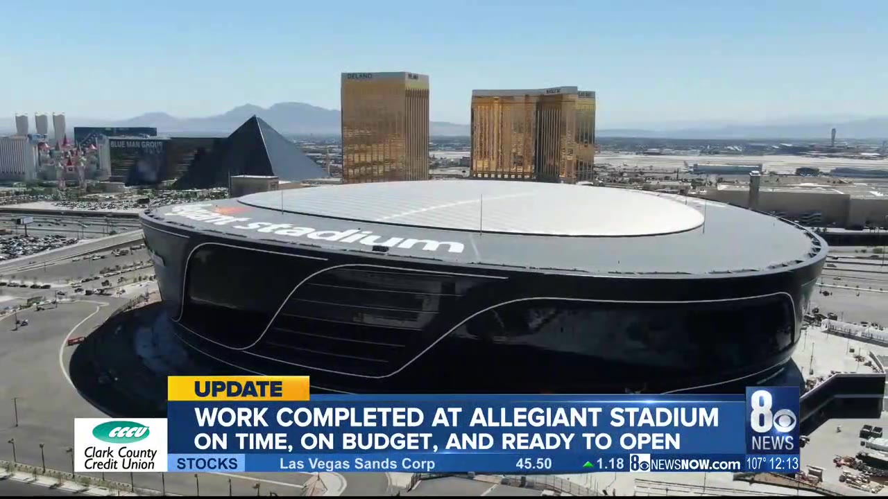 造价184亿美元的拉斯维加斯大球场于2020年7月31日正式竣工开放