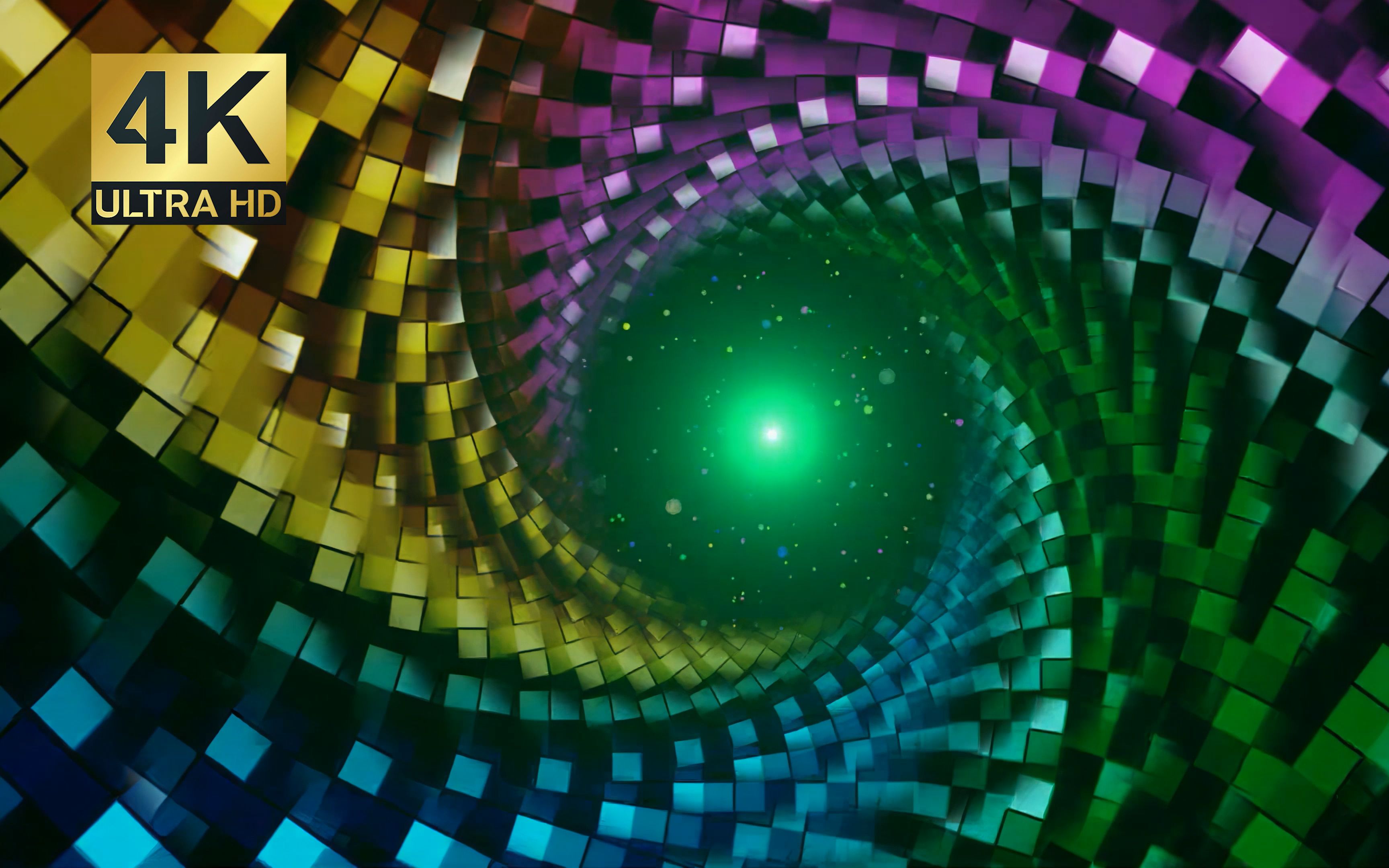 51-动感炫酷螺旋五彩缤纷穿越隧道展示led背景4k视频素材,4k背景,舞蹈