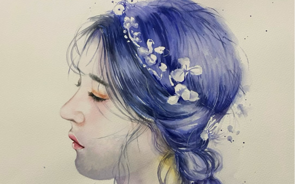 水彩人物肖像小作