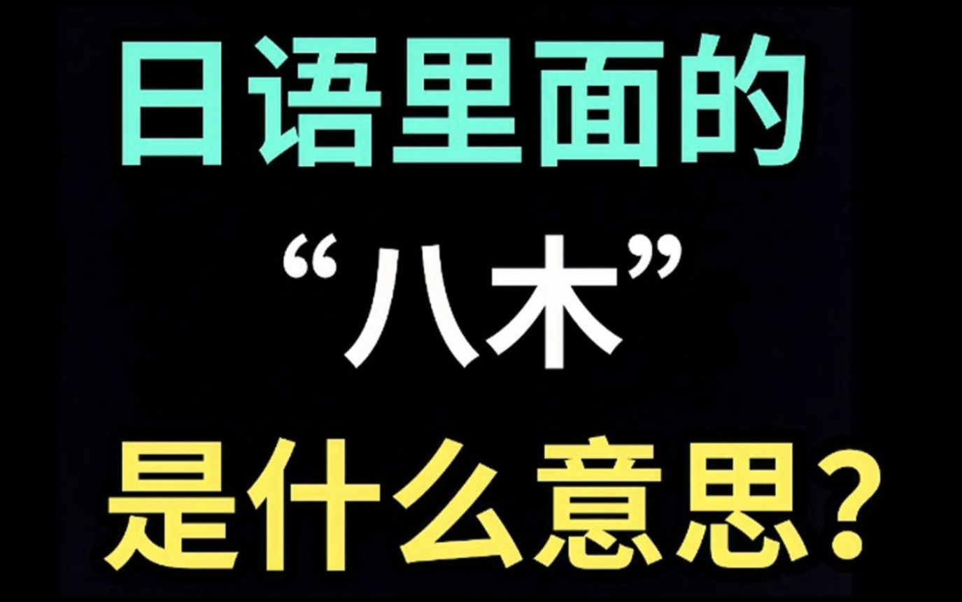 日语里的“八木”是什么意思?【每天一个生草日语】哔哩哔哩bilibili