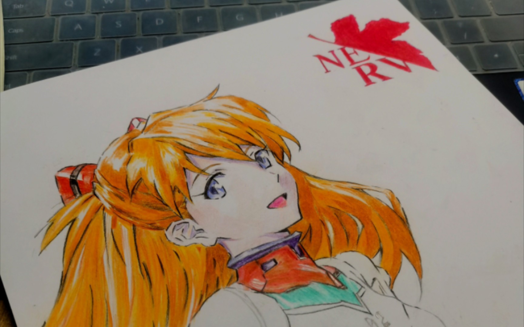 【新世纪福音战士】彩铅绘画 明日香 (2)头发部分