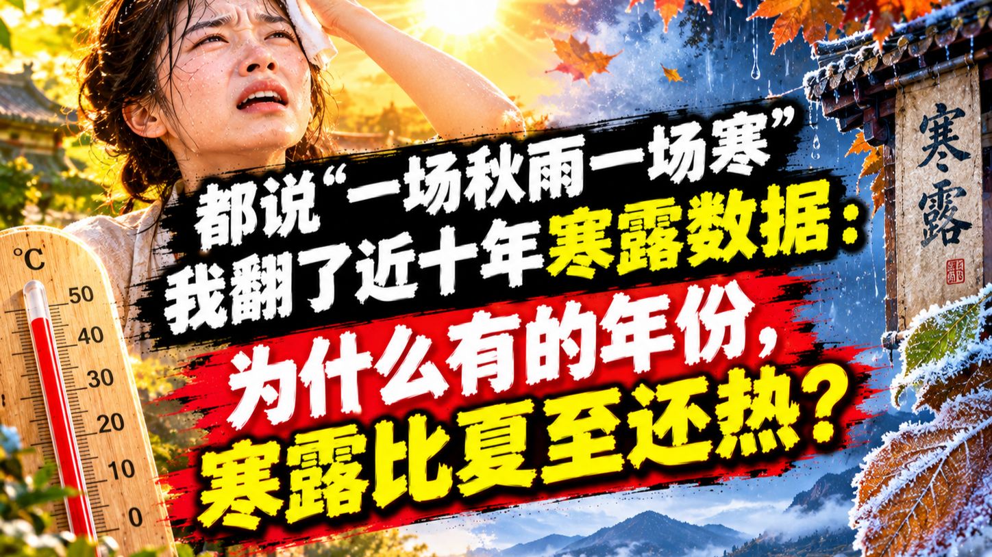 都说"一场秋雨一场寒"，我翻了近十年寒露数据：为什么有的年份，寒露比夏至还热？