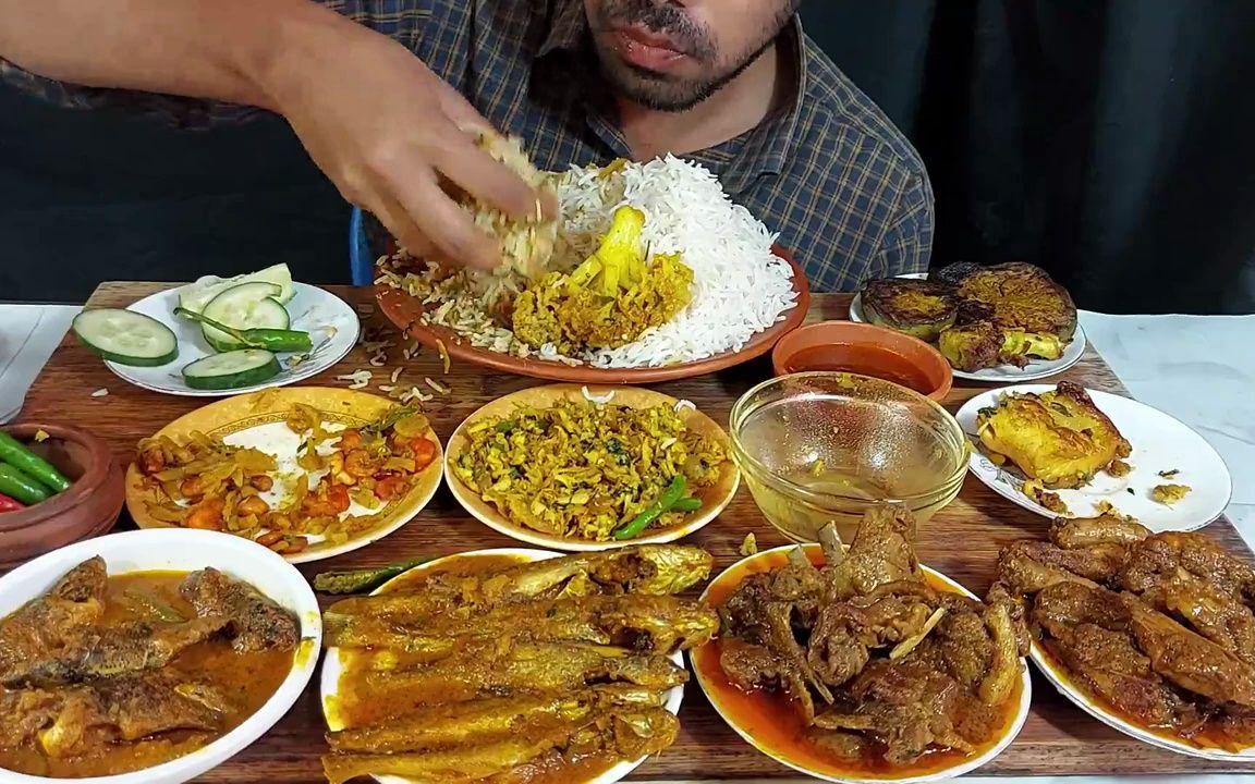 孟加拉美食,马萨拉鱼肉,咖喱锦鲤鱼,咖喱羊肉,咖喱小虾