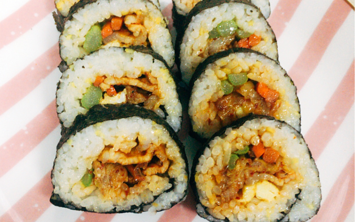 「小张的厨房」泡菜五花肉紫菜包饭