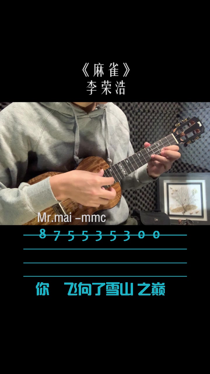 麻雀 李荣浩 尤克里里指弹教学