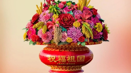 百花盛放,国泰民安,祝福祖国!#国庆大花篮哔哩哔哩bilibili