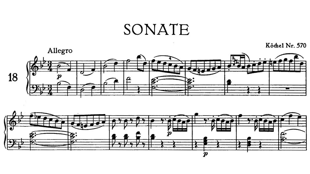[图]【莫扎特/曲谱同步】降B大调第十七号钢琴奏鸣曲 K.570