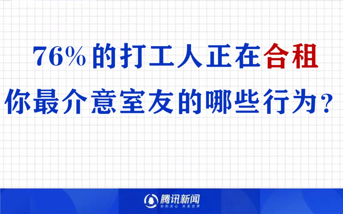 76%的打工人正在合租,你最介意合租室友的哪些行为?哔哩哔哩bilibili