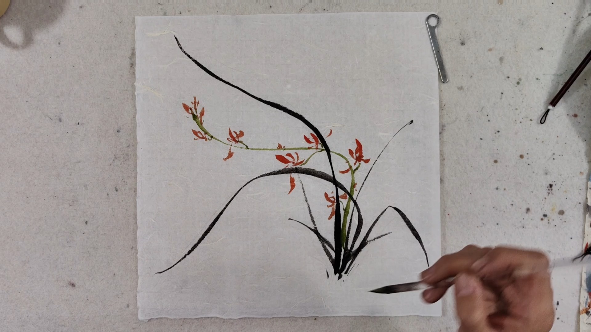 《空谷幽兰》蕙兰国画小写意技法