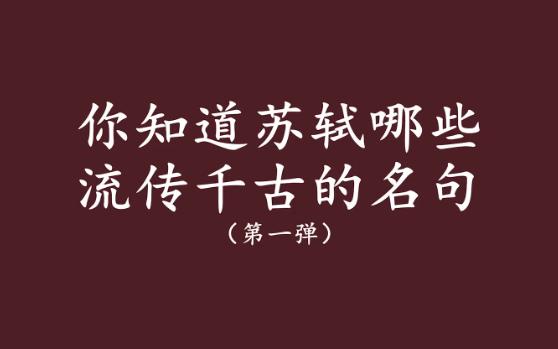 世事一场大梦,人生几度秋凉‖你知道苏轼哪些流传千古的名句(第一弹)哔哩哔哩bilibili